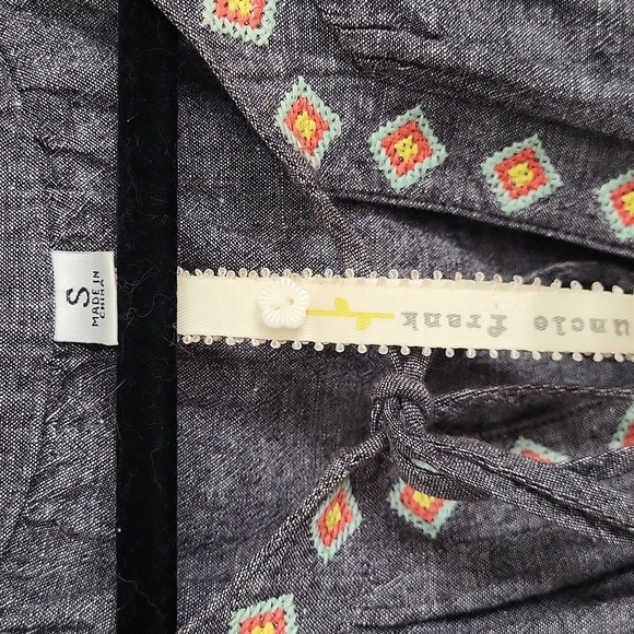 Anthropologie/Uncle Frank Embroidered Halter Dress - Gray - S - Picture 2 of 6